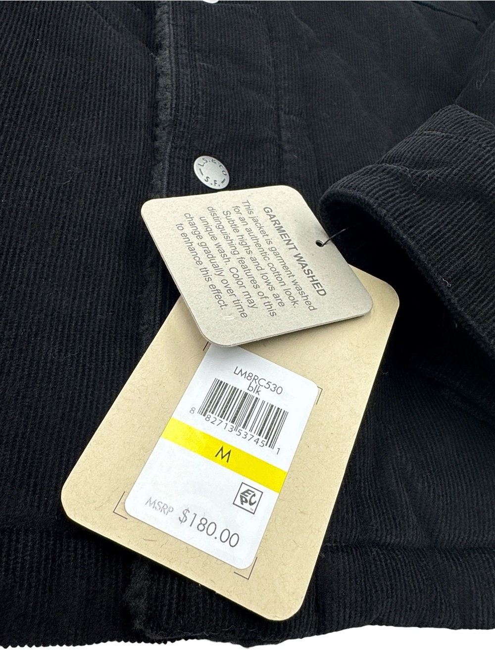 NWT Levi's Men's Black Corduroy Sherpa-Lined Trucker Jacket Size M - Picture 14 of 16